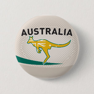 Rugby Ball Australia kangaroo wallaby 6 Cm Round Badge