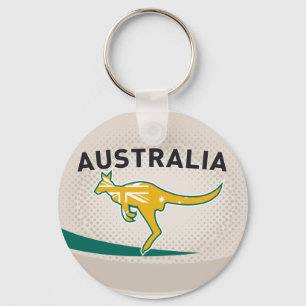 Rugby Ball Australia kangaroo wallaby Key Ring
