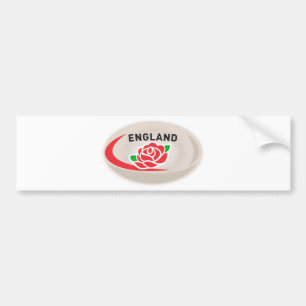 Rugby Ball England English Rose Bumper Sticker
