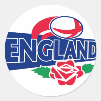 rugby ball england english rose classic round sticker