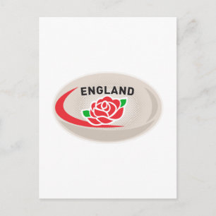 Rugby Ball England English Rose Postcard