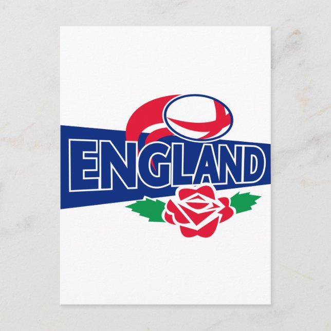 rugby ball england english rose postcard (Front)