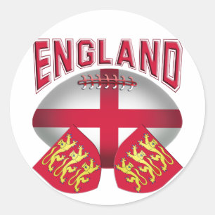Rugby Ball Flag of England Classic Round Sticker