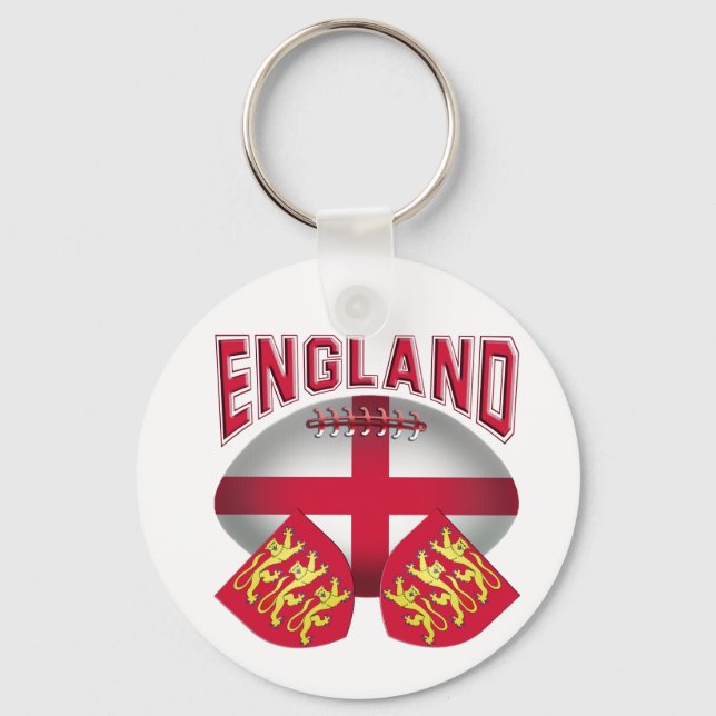 Rugby Ball Flag of England Key Ring (Front)