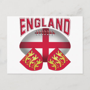 Rugby Ball Flag of England Postcard