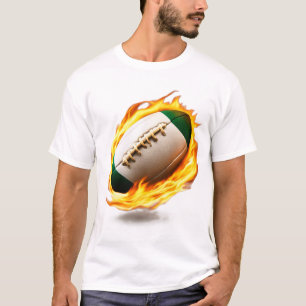 Rugby Ball On Fire Cool Design T-Shirt