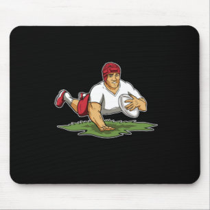 Rugby Ball Player For Fans Rugby Mouse Mat