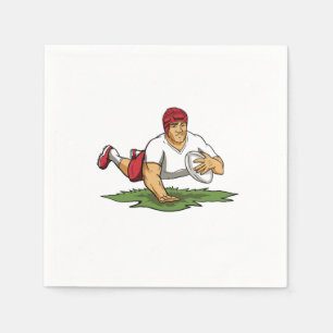 Rugby Ball Player For Fans Rugby Napkin
