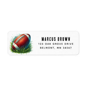 Rugby Ball Return Address Label