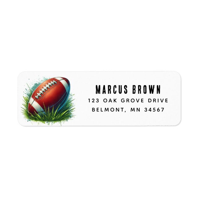 Rugby Ball Return Address Label (Front)