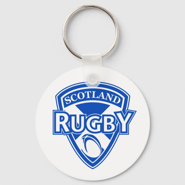 rugby ball shield scotland flag key ring (Front)