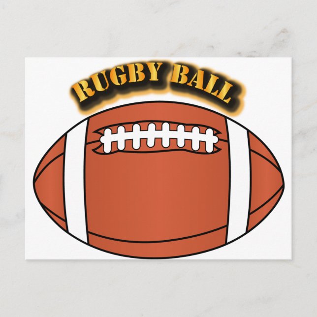 Rugby Ball with Text Postcard (Front)