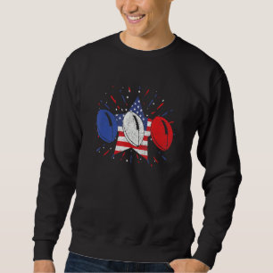 Rugby Balls US American Flag American Football Sweatshirt