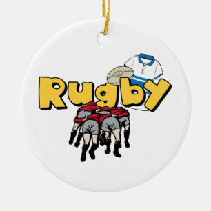 Rugby Ceramic Tree Decoration