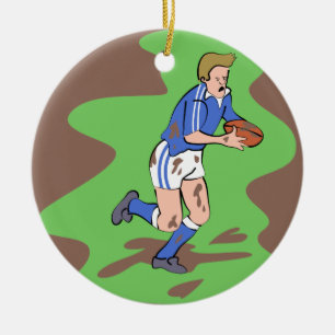 Rugby Ceramic Tree Decoration
