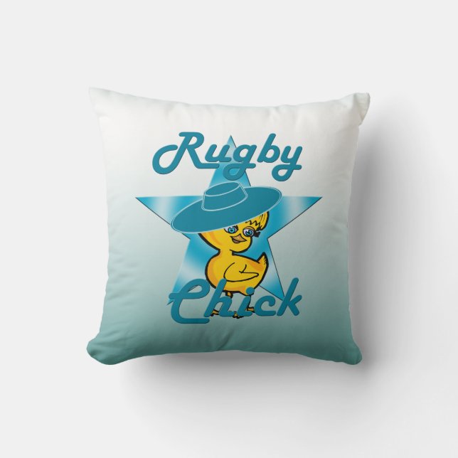 Rugby Chick #7 Cushion (Front)