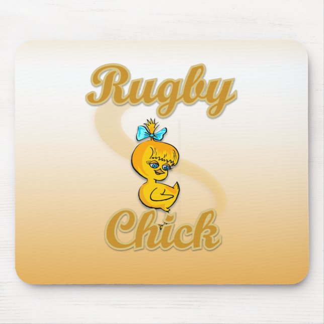 Rugby Chick Mouse Mat (Front)