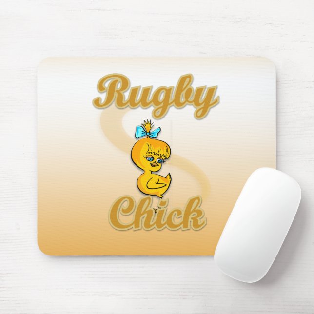 Rugby Chick Mouse Mat (With Mouse)