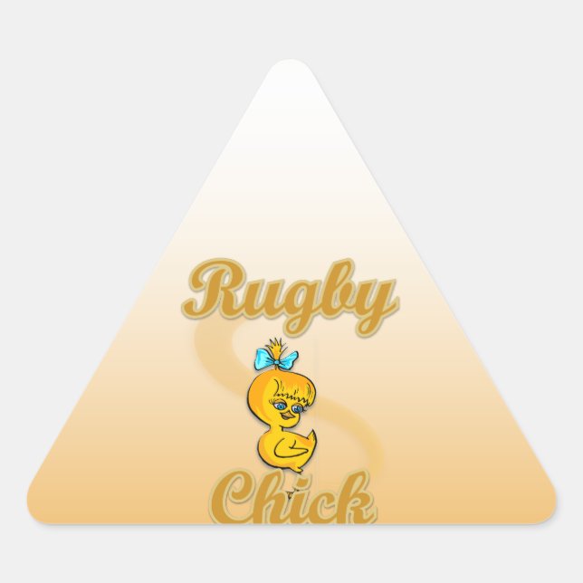 Rugby Chick Triangle Sticker (Front)