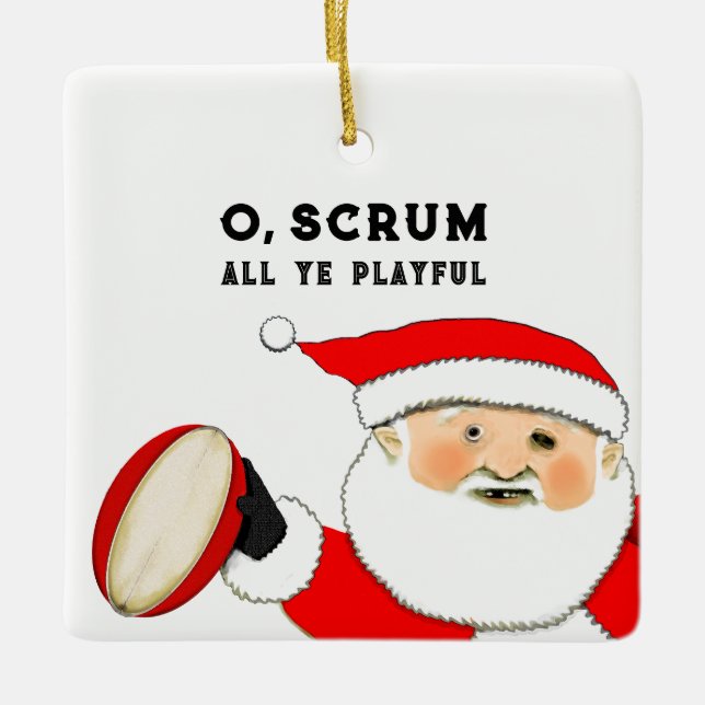 Rugby Christmas Collectable Ceramic Ornament (Front)