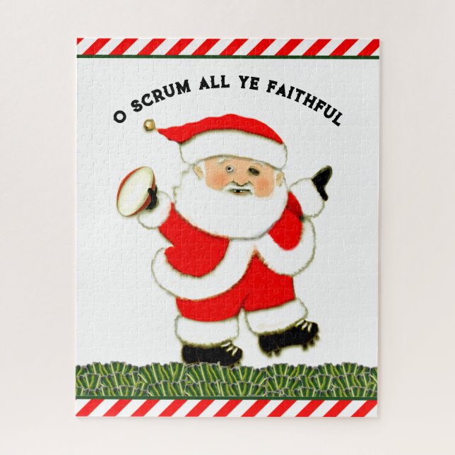 Rugby Christmas Holiday Gift Jigsaw Puzzle (Vertical)