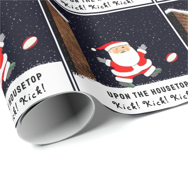 Rugby Christmas Wrapping Paper (Roll Corner)