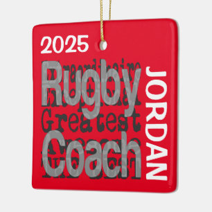 Rugby Coach Extraordinaire CUSTOM Ceramic Ornament