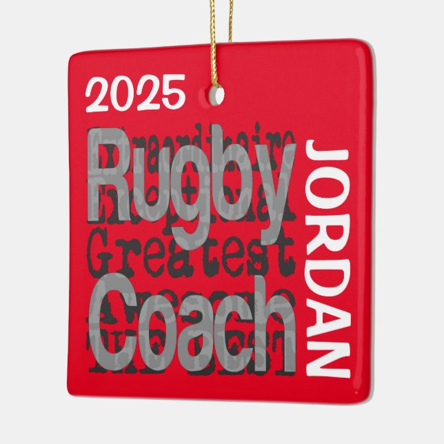 Rugby Coach Extraordinaire CUSTOM Ceramic Ornament (Left)