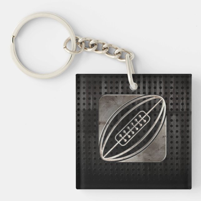 Rugby; Cool Black Key Ring (Front)