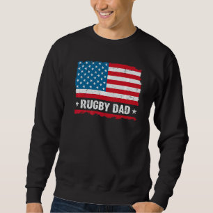 Rugby Dad America Us Flag Patriot Vintage Sweatshirt
