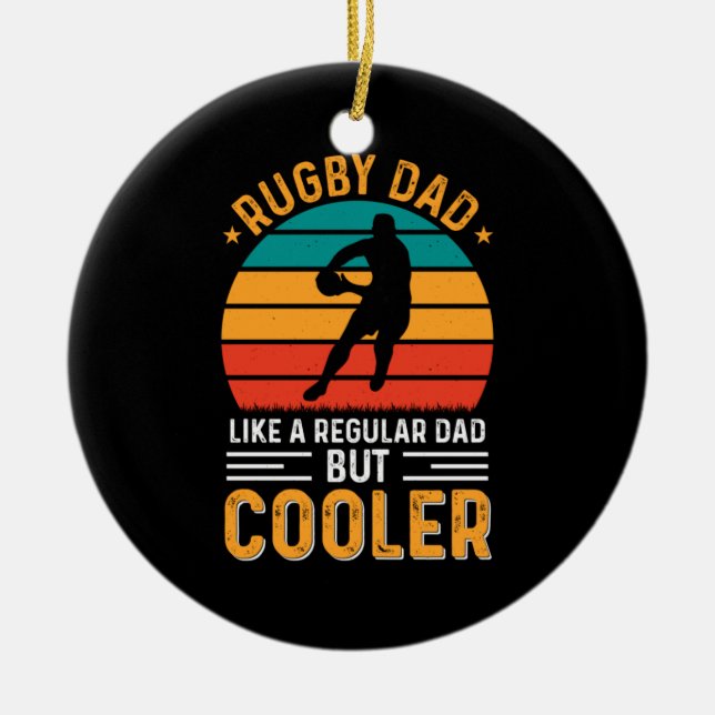 Rugby Dad Ceramic Tree Decoration (Front)