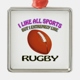 Rugby designs metal tree decoration