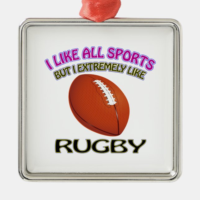 Rugby designs metal tree decoration (Front)