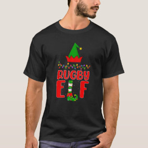 Rugby Elf Matching Family Lighting Christmas T-Shirt