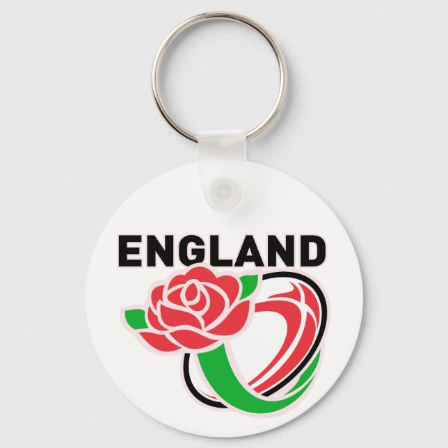 Rugby England English Rose Ball Key Ring (Front)