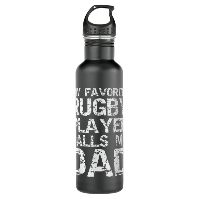 Rugby Father Gift Cool My Favourite Rugby Player C 710 Ml Water Bottle (Front)