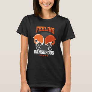 Rugby Football Player Dangerous Feel Helmet Quarte T-Shirt