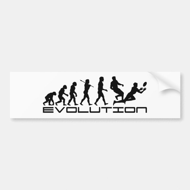 Rugby Football Sport Evolution Art Bumper Sticker (Front)