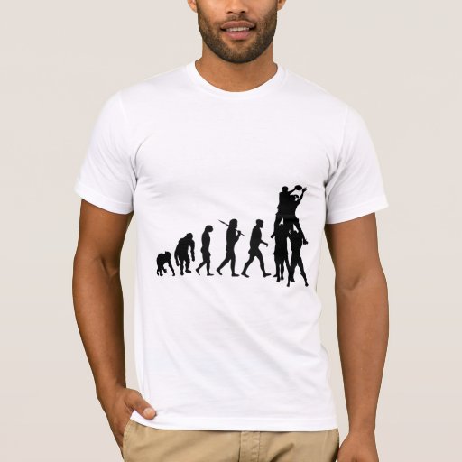 Rugby Forward lineout jumpers evolution of Rugby T-shirt - 38.10 Rugby Forward lineout jumpers evolution of Rugby T-shirt