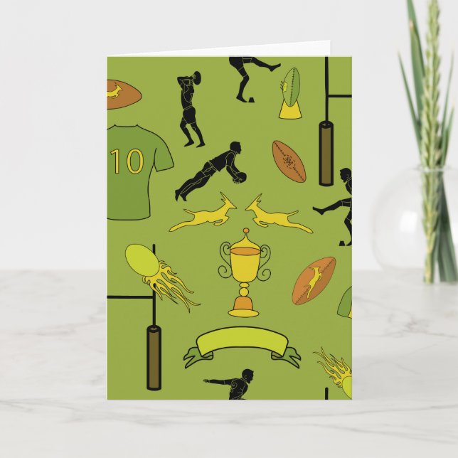 Rugby game are on card (Front)