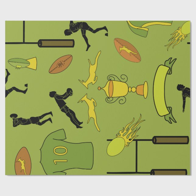 Rugby game are on Wrapping Paper (Flat)