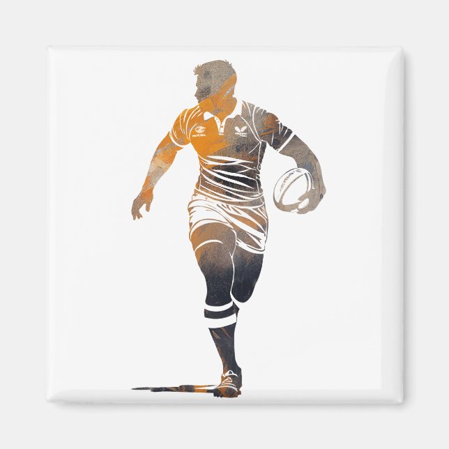 Rugby Game Sport Challenge Illustration Silhouette Magnet (Front)