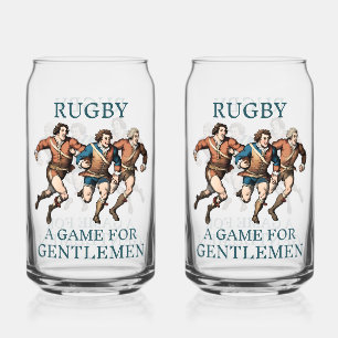 Rugby Gentlemen Printed 16oz Can Glasses