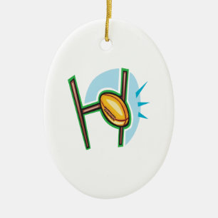 Rugby Goal Ceramic Tree Decoration