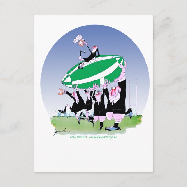 rugby hakka 3 cheers, tony fernandes postcard (Front)