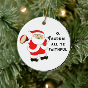Rugby Holiday Gift Ceramic Tree Decoration