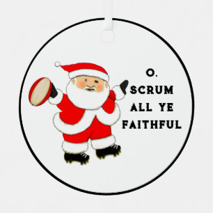 Rugby Holiday Gift Metal Tree Decoration