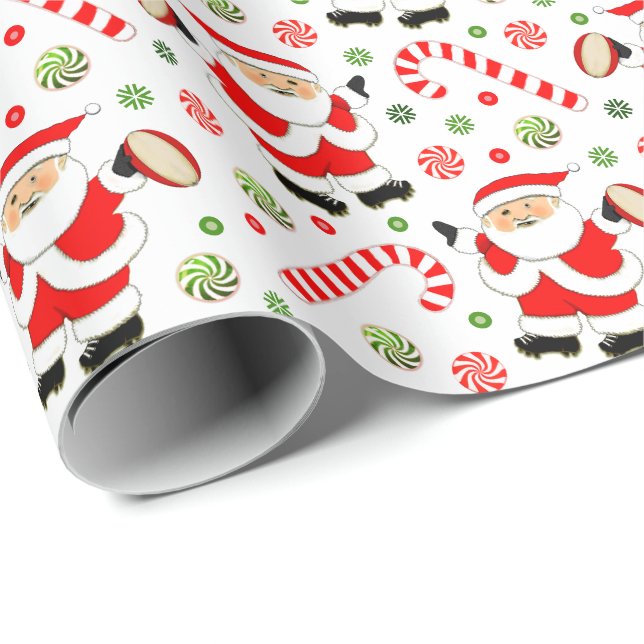 Rugby Holiday Gift Wrapping Paper (Roll Corner)