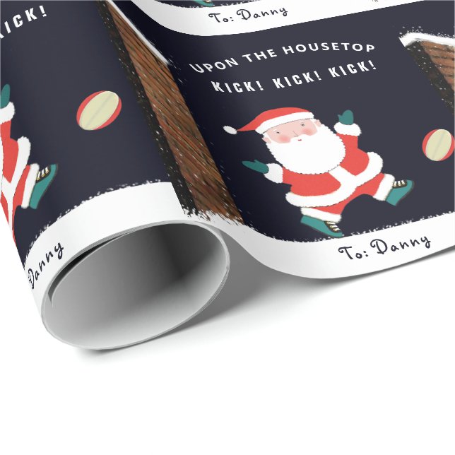 Rugby Holiday Gift Wrapping Paper (Roll Corner)