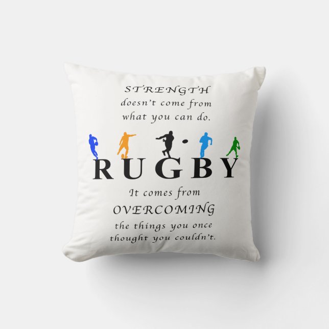 Rugby Inspirational Quote Cushion (Front)